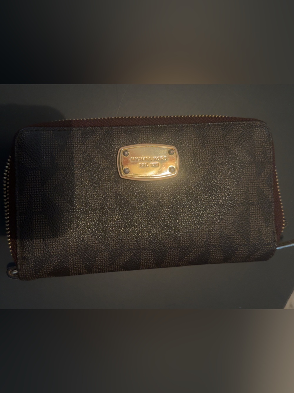 Michael Kors Brown Zip-Around Continental Wallet